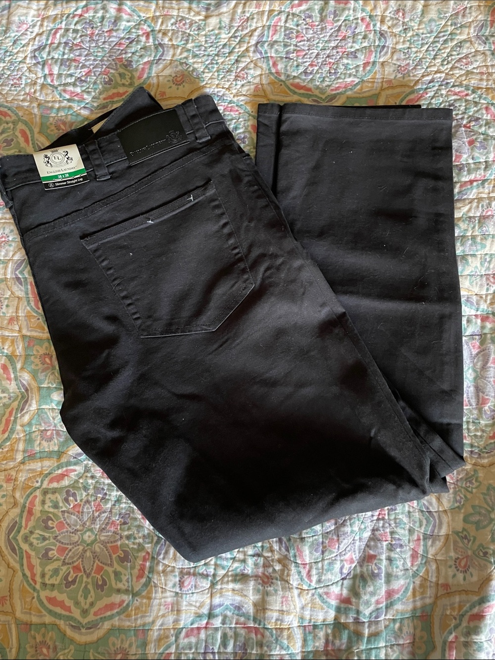English Laundry Black Slim Straight Men’s Pants/Jeans. Size 38 x 30. NWT